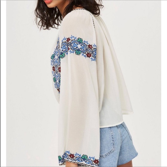 Topshop embroidered boho style crop top - Picture 3 of 5